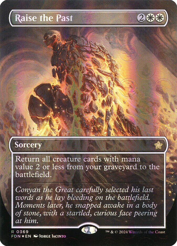 Foundations #369 Raise the Past (Borderless) (Mana Foil)