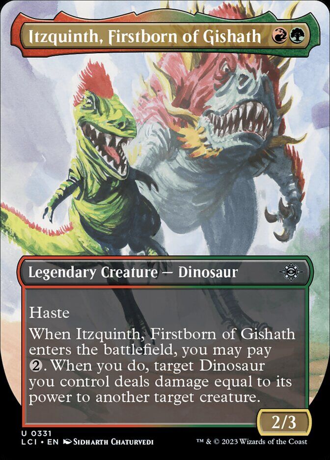 The Lost Caverns of Ixalan #331 Itzquinth, Firstborn of Gishath (Borderless)