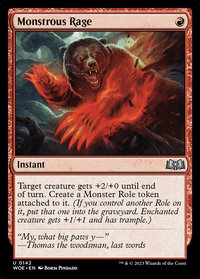 Wilds of Eldraine #142 Monstrous Rage
