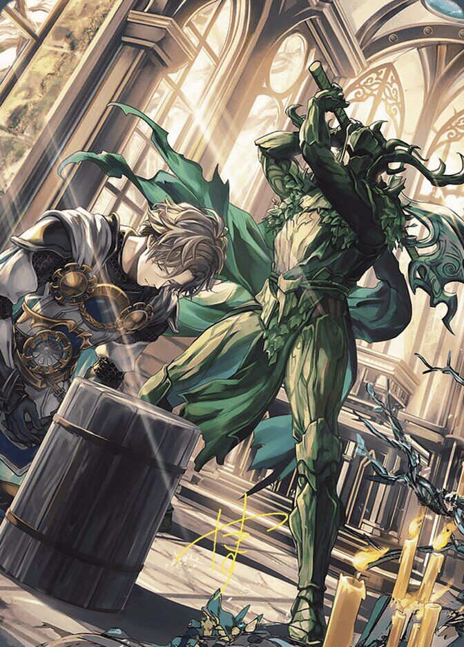 Art Series: Wilds of Eldraine #77 Karmic Justice Anime Art Card (Gold-Stamped Signature)