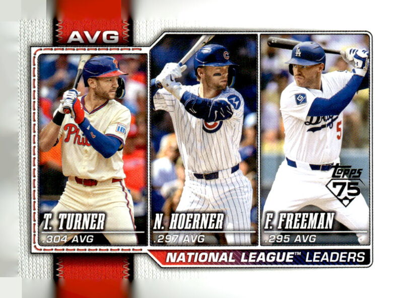 2026 Topps #151 National League Leaders Avg (Trea Turner / Nico Hoerner / Freddie Freeman)