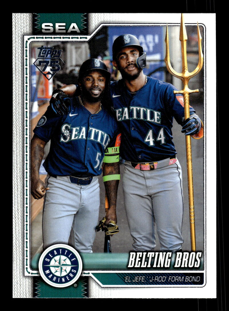 2026 Topps Series 2 #369 Belting Bros (Randy Arozarena / Julio Rodriguez)